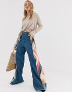 We The Free By Free People Wide Leg Flare With Patchwork Detail