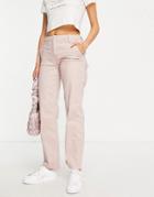 Hollister High Rise Utility Dad Pants In Pink