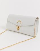 New Look Leather Look Clutch Bag In Off White