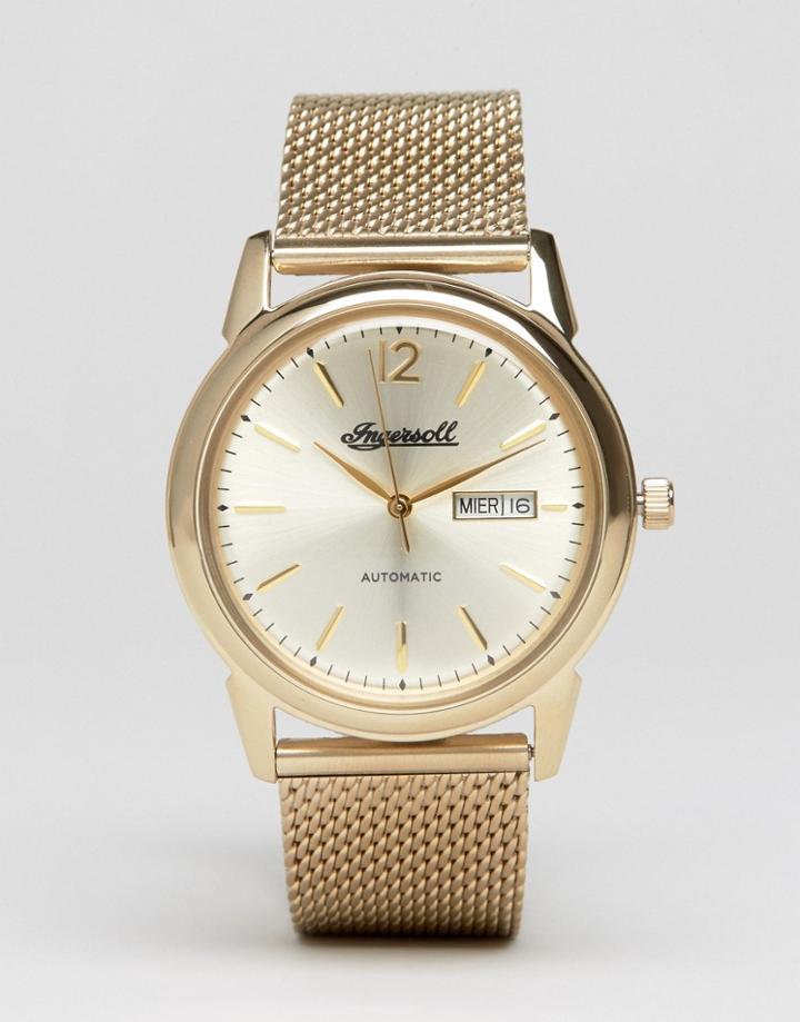 Ingersoll New Haven Automatic Mesh Watch In Gold - Gold