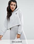 Puma Exclusive To Asos Cropped Hoodie With Raw Hem And Side Splits - Gray