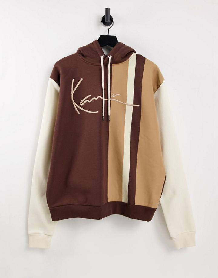 Karl Kani Signature Stripe Hoodie In Brown-multi
