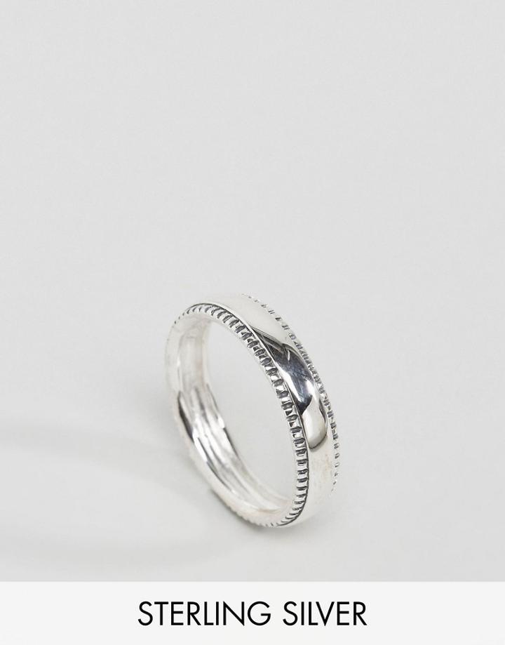 Asos Sterling Silver Simple Band Ring - Silver