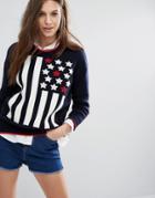 Tommy Hilfiger Americana High Neck Knit Sweater - Navy