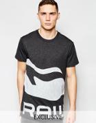 G-star Be Raw Exclusive To Asos T-shirt Zoldin Longline Crew Large Logo In Black - Black