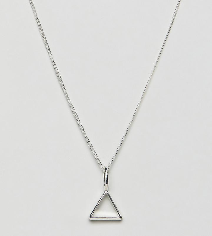 Katie Mullally Triangle Pendant Necklace In Sterling Silver - Silver