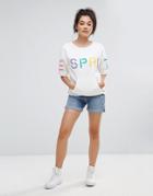Esprit Embroidered Pocket Denim Shorts - Blue