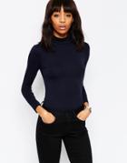 Asos The Turtleneck With Long Sleeves - Navy