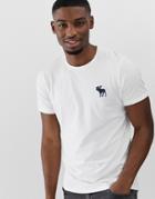 Abercrombie & Fitch Exploded Icon Logo Crew Neck T-shirt In White - White