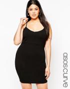 Asos Curve Mini Cami Body-conscious Dress - Black