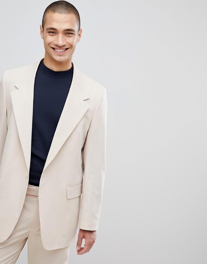 Asos Design Oversized Suit Jacket In Stone - Stone