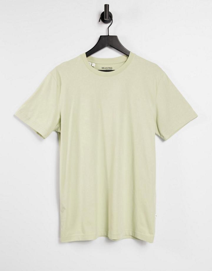 Selected Homme 'the Perfect Tee' T-shirt In Light Green