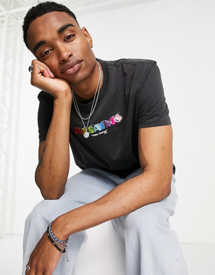 Allsaints Gamer T-shirt In Black