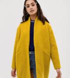 Miss Selfridge Texture Coat In Yellow