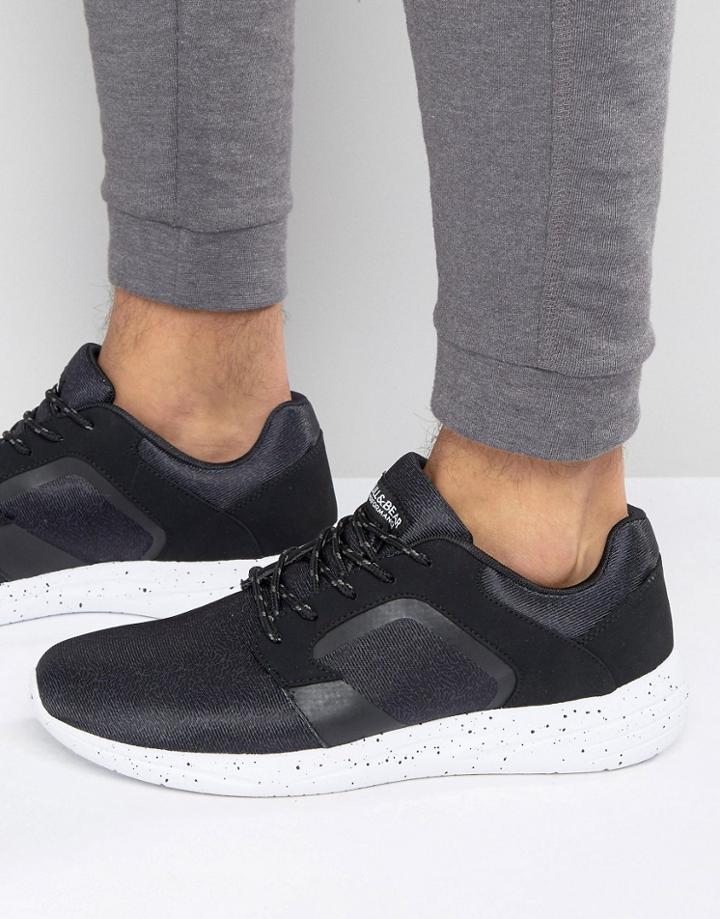 Pull & Bear Sneakers In Black With Small Print - Black