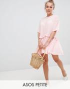 Asos Design Petite Mini Smock Dress - Pink