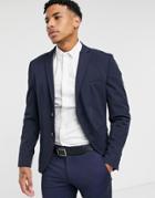 Selected Homme Slim Jersey Suit Jacket In Navy