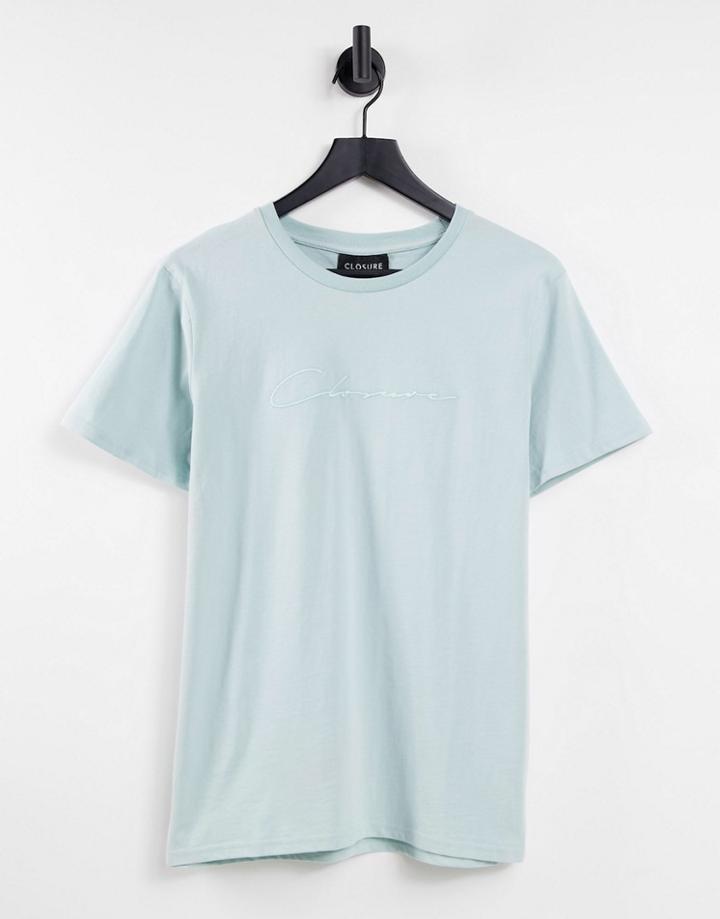 Closure Printed Logo T-shirt In Light Green