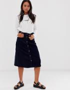 Noisy May Button Through Skirt - Navy