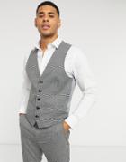 Rudie Checked Skinny Fit Suit Suit Vest-gray