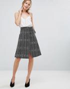 Closet Stripe Wrapover Skirt - Multi