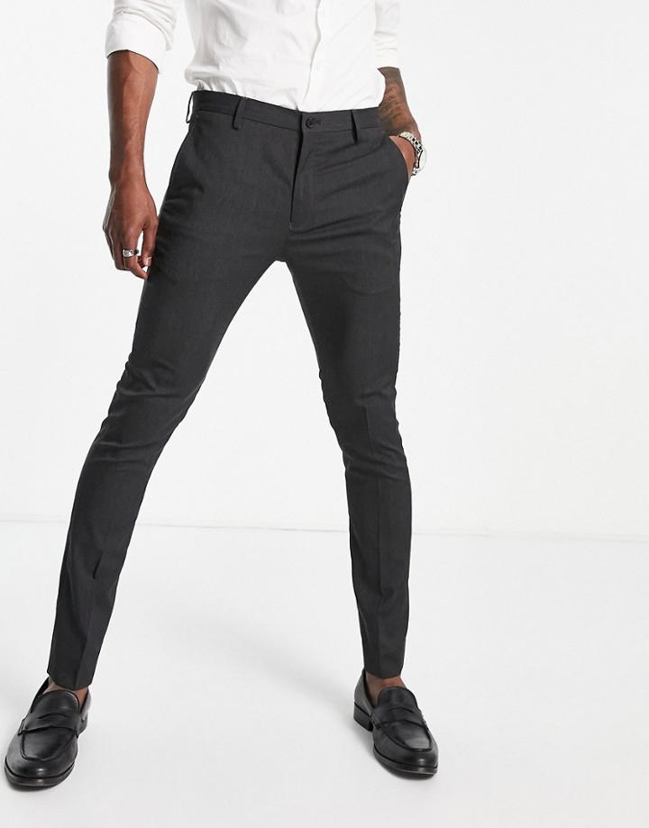 Bolongaro Trevor Plain Super Skinny Suit Pants In Gray