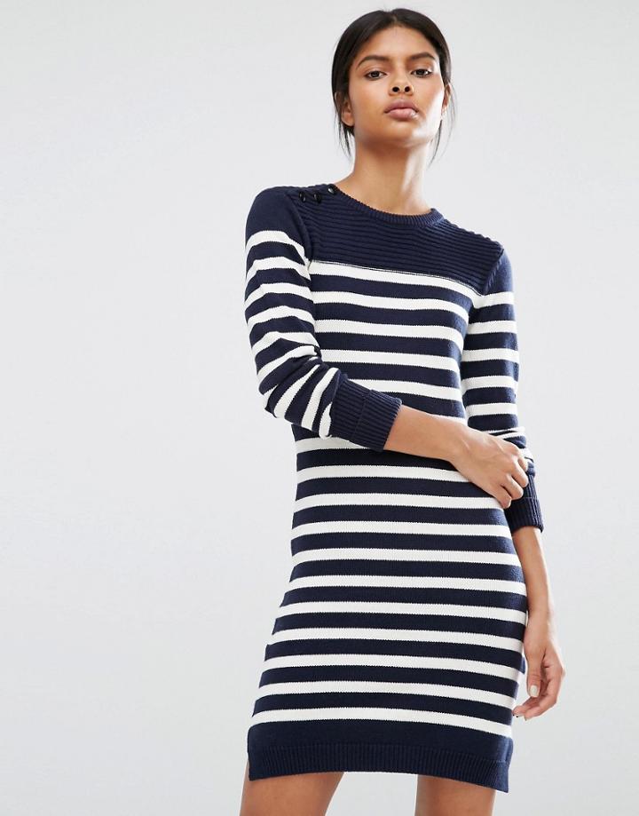 Y.a.s Sida Long Sleeve Knit Dress - Navy