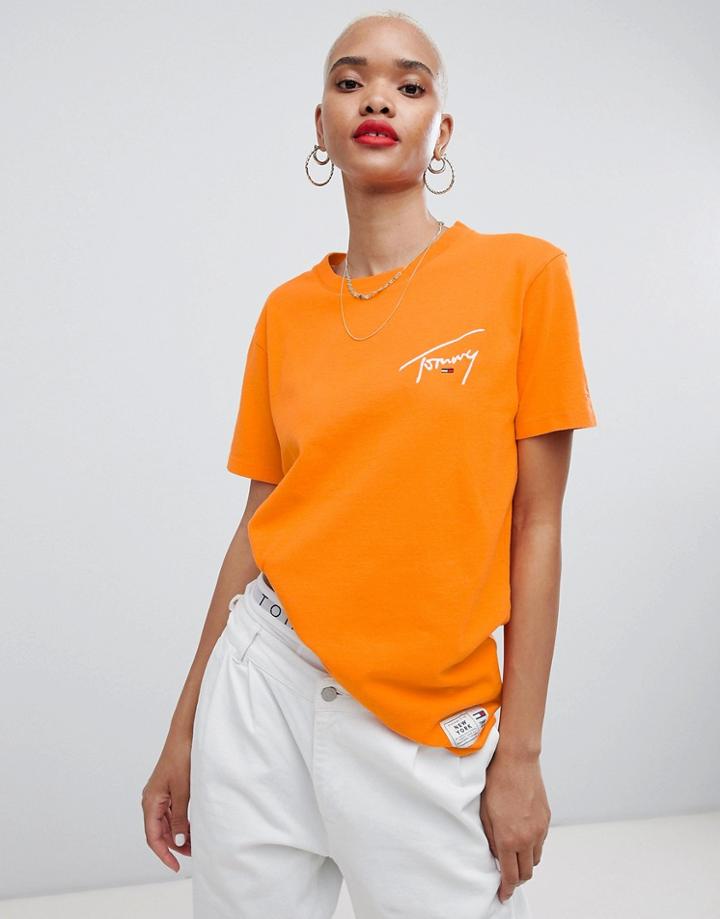 Tommy Jeans Signature Tee - Orange