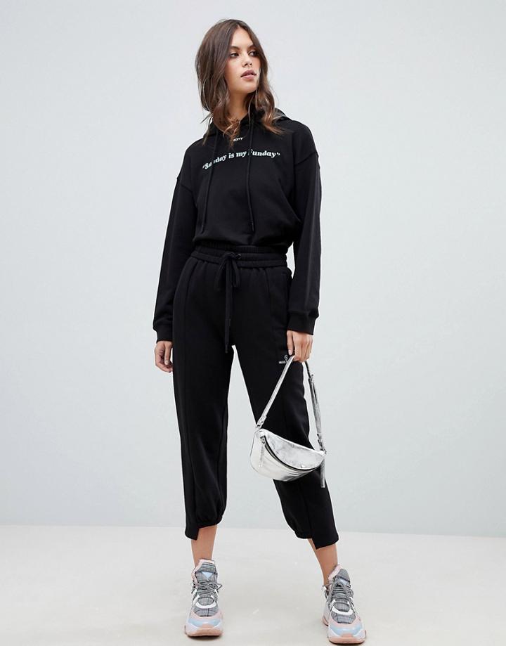 Miss Sixty Stepped Hem Detail Jogger - Black