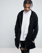 Asos Oversized Jersey Parka - Black