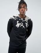 Asos Oversized Sweatshirt With Tie Dye - Black