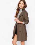 New Look Belted Trench - Green