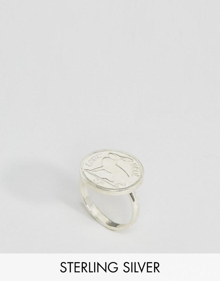 Katie Mullally Silver Irish Coin Adjustable Ring - Silver