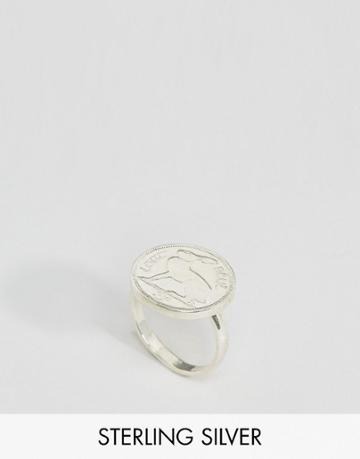 Katie Mullally Silver Irish Coin Adjustable Ring - Silver