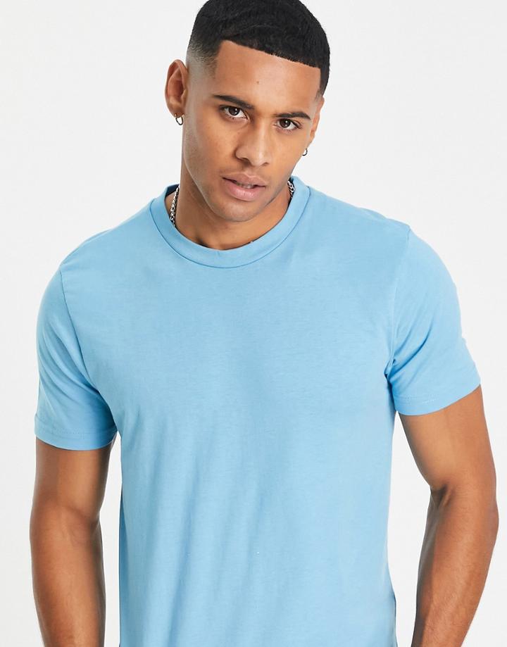 Le Breve Muscle Fit T-shirt In Pale Blue