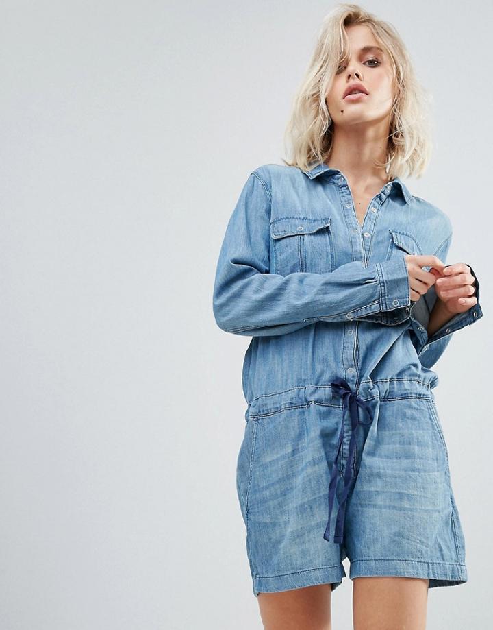 Blank Nyc Chill Denim Romper - Blue