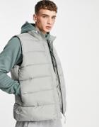 Asos Design Puffer Gilet In Grey
