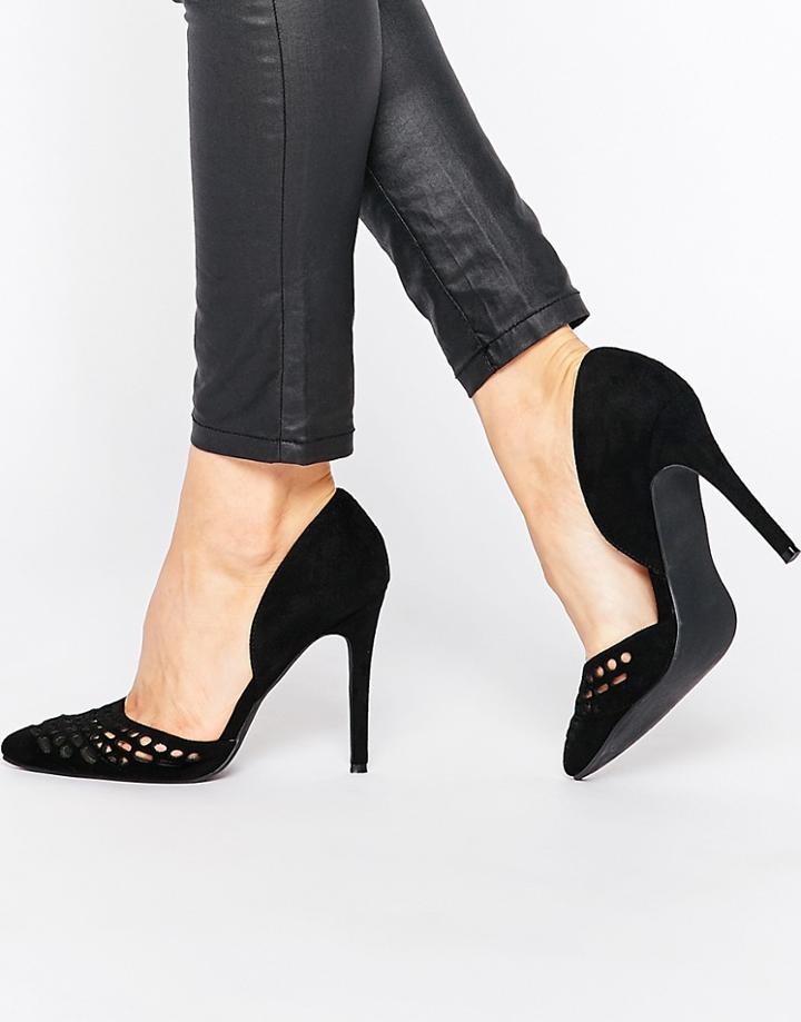 London Rebel Cut Out Pumps - Black