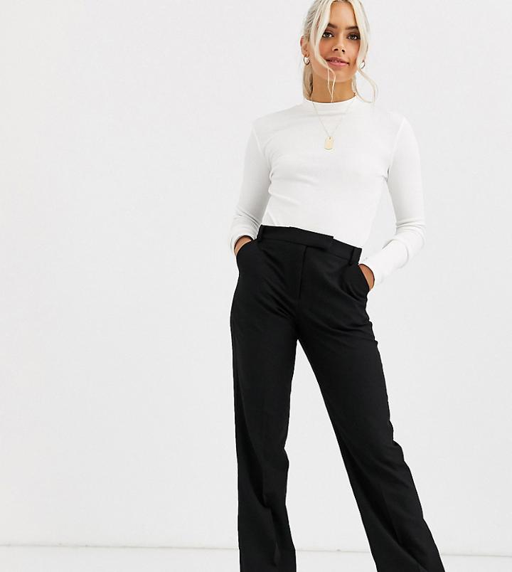 Asos Design Petite Tailored Straight Leg Pants-black
