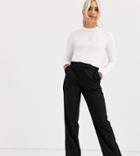 Asos Design Petite Tailored Straight Leg Pants-black