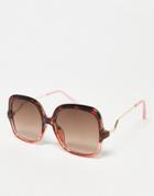 Svnx Oversized 70s Sunglasses In Tortoiseshell Ombre-brown