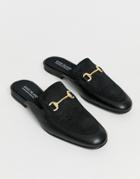 River Island Backless Loafers In Black