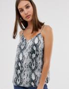 Only Snake Print Cami Top-multi
