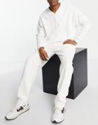 Topman Smart Straight Leg Knit Joggers In Ecru-white