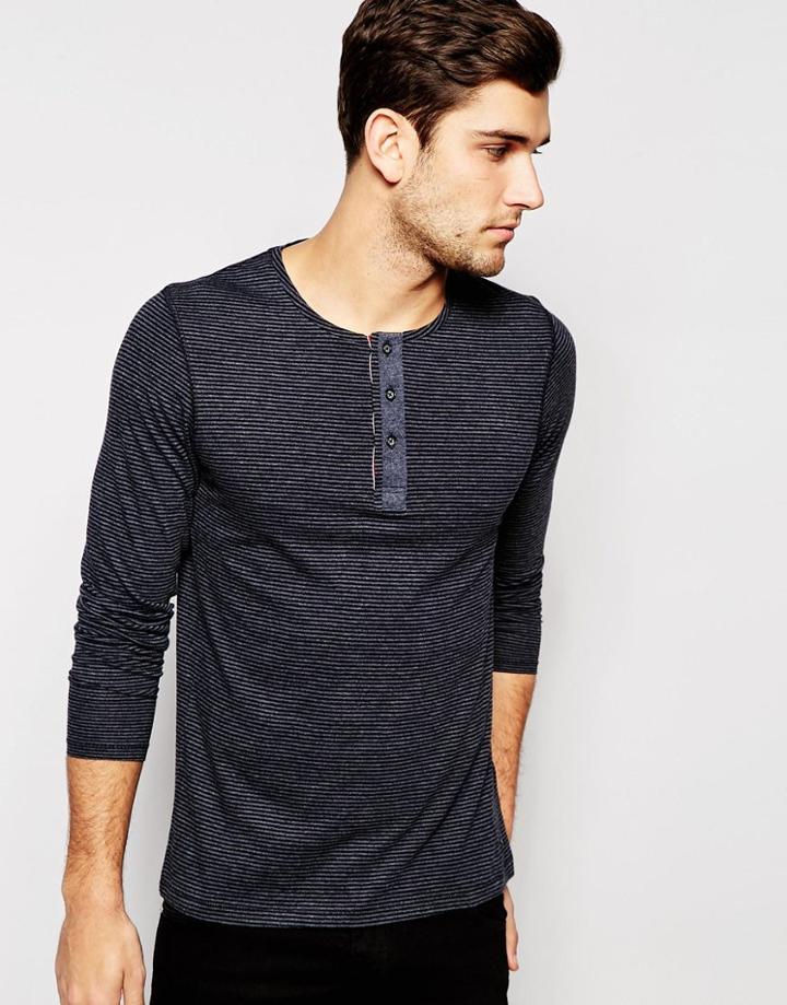 Produkt Long Sleeve Grandad Top - Dress Blue