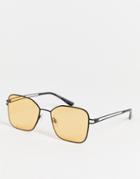 Aj Morgan Lightfooted Square Lens Sunglasses-yellow