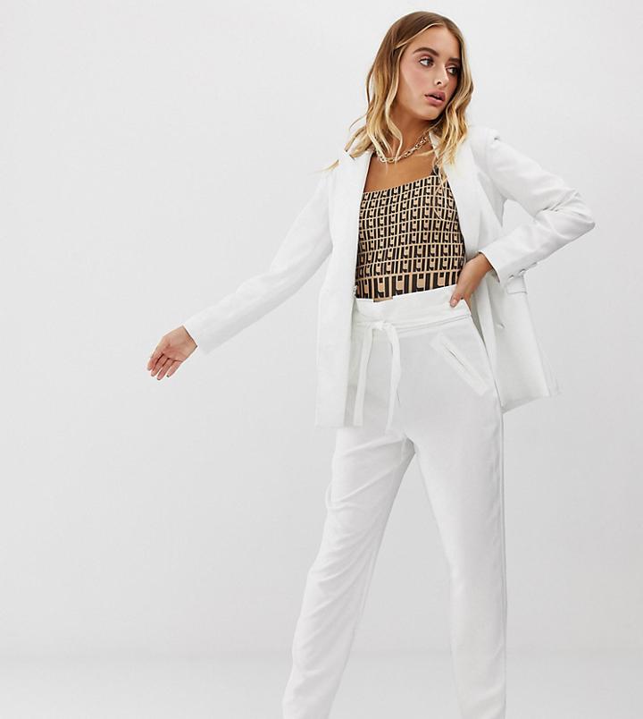 Missguided Two-piece Tapered Pants In White - White