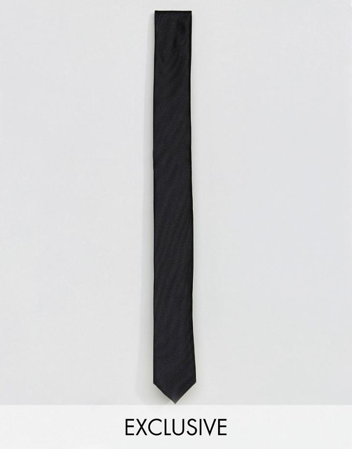 Noose & Monkey Super Skinny Tie In Black - Black