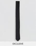 Noose & Monkey Super Skinny Tie In Black - Black