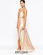 Club L Showstopper 2 Tone Sequin Maxi Dress